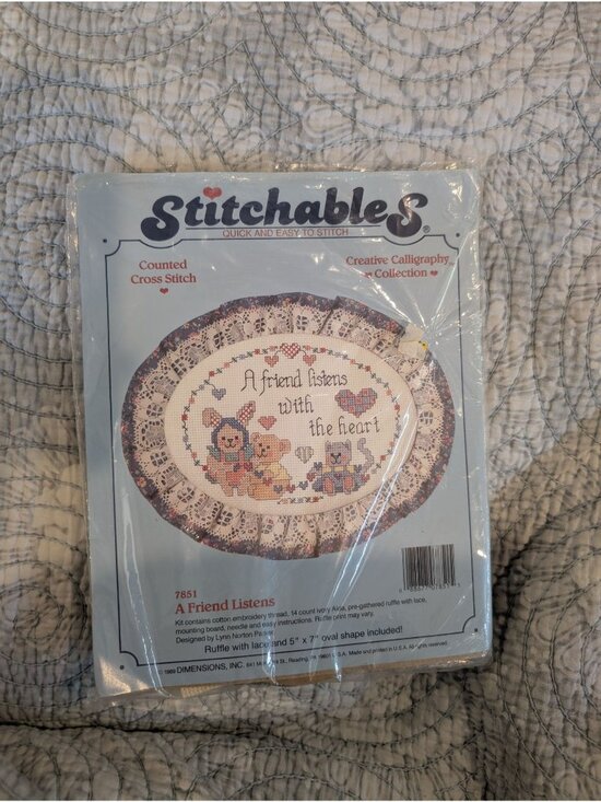 Stitchables Other - Stitchables Counted Cross Stitch Kit "A Friend Listens With The Heart" 7851